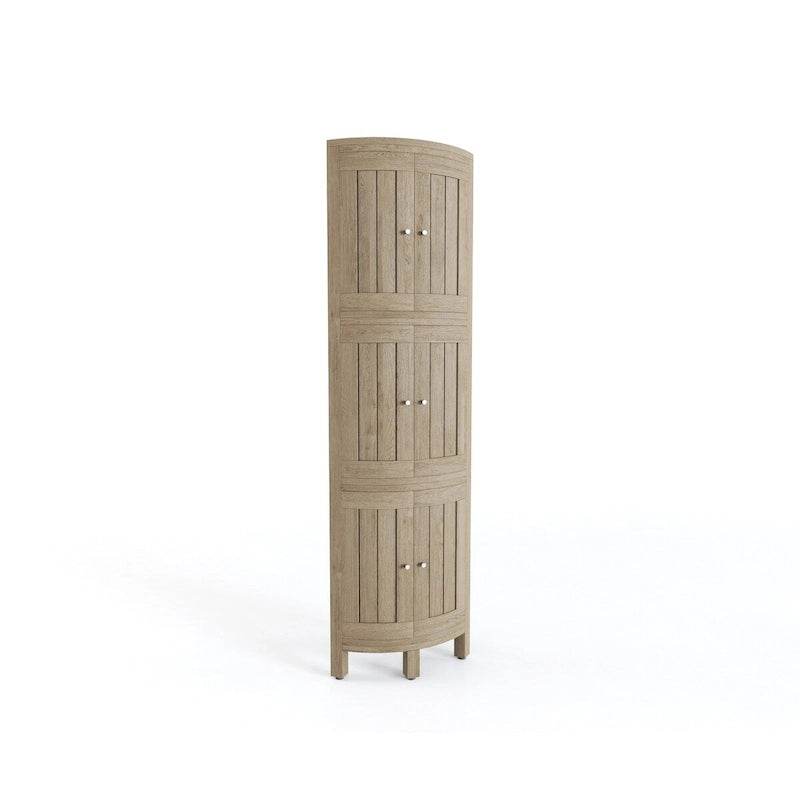 Scaffale angolare in teak per bagno - 3 o 4 ripiani, uso interno/esterno