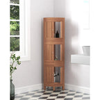 Scaffale angolare in teak per bagno - 3 o 4 ripiani, uso interno/esterno