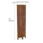 Scaffale angolare in teak per bagno - 3 o 4 ripiani, uso interno/esterno