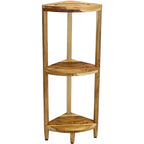 Scaffale angolare in teak per bagno - 3 o 4 ripiani, uso interno/esterno