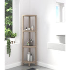 Scaffale angolare in teak per bagno - 3 o 4 ripiani, uso interno/esterno