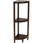 Scaffale angolare in teak per bagno - 3 o 4 ripiani, uso interno/esterno