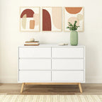 Comò a 6 cassetti in legno massiccio Mid-Century Modern